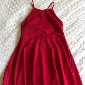 red cross strap dress
